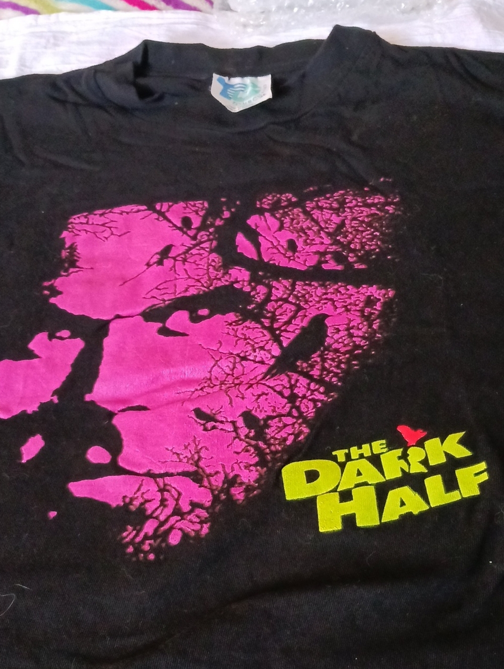 Graphic Short Sleeve Tee - Black with Pink & Green Print